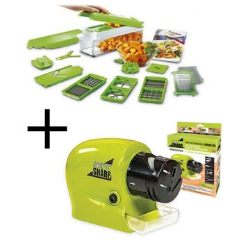 Deal of 2 Swifty Knife Sharpner And Nicer Dicer Plus Green